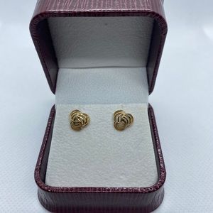 10k yellow gold knot earrings